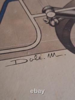 Rare affiche ancienne Cadre D'origine Citroën DS Shema Servo Frein Hydraulique