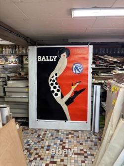 Rare affiche ancienne Chaussure Bally Par Villemot Entoilée Etat Moyen