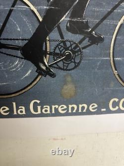 Rare affiche ancienne Cycle Alcyon Par Marcel Bloch Entoilée Mais Pliée