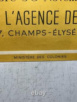 Rare affiche ancienne Expo Parure Feminine Des Colonies Paris 1945