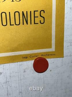 Rare affiche ancienne Expo Parure Feminine Des Colonies Paris 1945