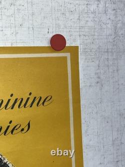 Rare affiche ancienne Expo Parure Feminine Des Colonies Paris 1945