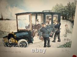Rare affiche ancienne Là Contravention Signature Originale De Beerts 1905
