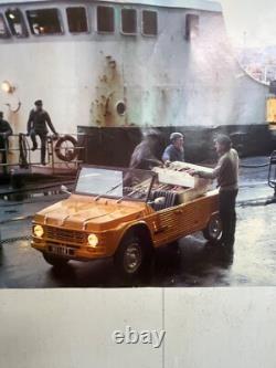 Rare affiche ancienne Mehari Citroen automobil huile essence Total