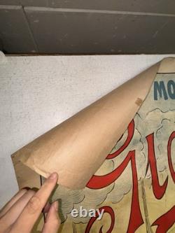Rare affiche ancienne Moto Cycle Gladiator Début 1900 Collé Sur Papier Kraft