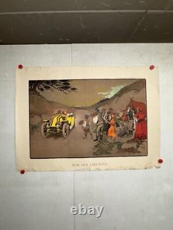 Rare affiche ancienne Renault Auto 1900 Par Beerts Gitans