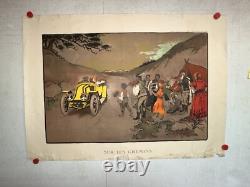 Rare affiche ancienne Renault Auto 1900 Par Beerts Gitans