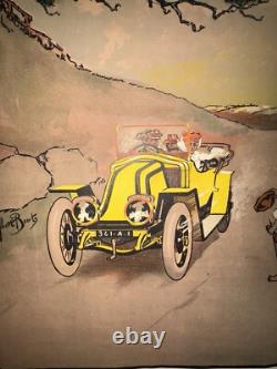 Rare affiche ancienne Renault Auto 1900 Par Beerts Gitans