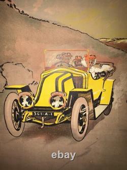 Rare affiche ancienne Renault Auto 1900 Par Beerts Gitans