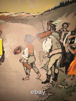 Rare affiche ancienne Renault Auto 1900 Par Beerts Gitans