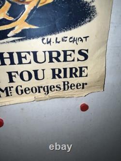 Rare affiche ancienne Theatre du vaudeville Le coq Par Lechat Bruxelles 1931
