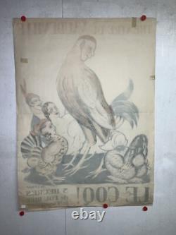 Rare affiche ancienne Theatre du vaudeville Le coq Par Lechat Bruxelles 1931