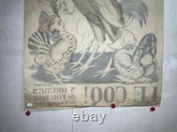 Rare affiche ancienne Theatre du vaudeville Le coq Par Lechat Bruxelles 1931