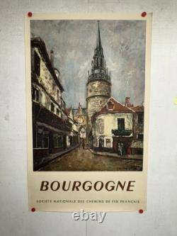 Rare affiche ancienne Tourisme Bourgogne SNCF 1949