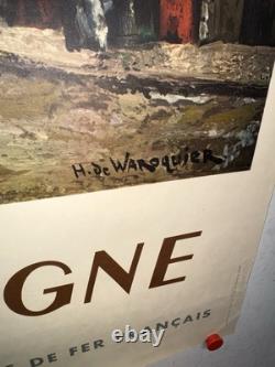 Rare affiche ancienne Tourisme Bourgogne SNCF 1949