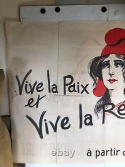 Rare affiche ancienne Vive la Paix vive la République journal