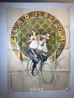 Rare affiche ancienne cycle Vélo Gladiator par Noury