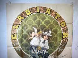 Rare affiche ancienne cycle Vélo Gladiator par Noury