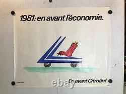 Rare affiche ancienne de Savignac pour Citroen automobile 1981