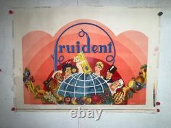 Rare affiche ancienne dentifrice Fruident Suisse par Tramonti