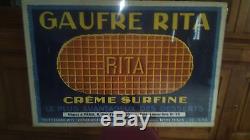 Rare affiche ancienne gaufre rita