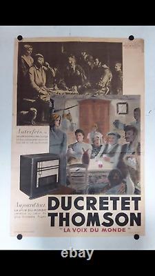 Rare affiche ancienne radio Ducretet Thomson TSF