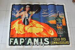 Rare ancienne affiche publicitaire Fap Anis signée Delval 150x120 (no absinthe)
