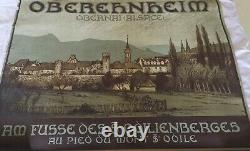 Rare ancienne affiche tourisme alsace Obernai oberehnheim Mont st Odile 1900