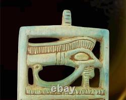 Rare ancienne amulette de protection des yeux et du scarabée d'Horus mytholog