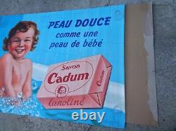 Rare ancienne grande affiche originale des années 50 savon Cadum, 159 x 117 cm