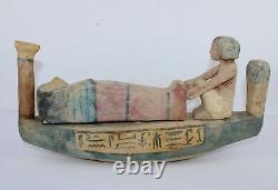 Rare antique égyptien rituels mortuaires après la mort bateau BC