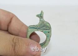 Rare bague anubis ancienne égyptienne pour protection dans la mythologie égyp