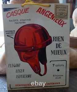 Rare carton publicitaire casque moto ANGENIEUX