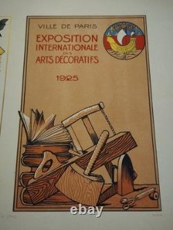 Rare lithographie Exposition Internationale ARTS DECORATIFS 1925 Ville de PARIS