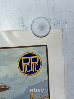 Rare petite affiche ancienne automobile Piccard Pictet Geneve Suisse debut 1900