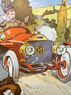 Rare petite affiche ancienne automobile Piccard Pictet Geneve Suisse debut 1900