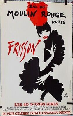 René Gruau Bal Du Moulin Rouge Affiche French Cancan Revue Frisson 60 X 40 CM