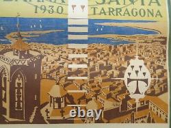 SEMANA SANTA 1930 Tarragona Espagne AFFICHE ANCIENNE Original Vintage poster