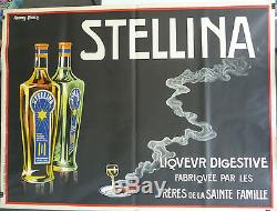 STELLINA affiche ancienne de andry Farcy- cigare-fumée-bouteille-liqueur