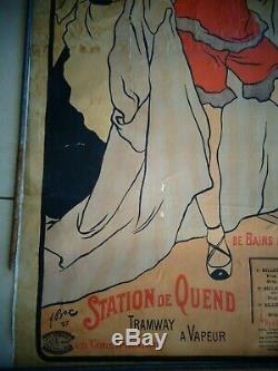 Saint Quentin Plage Affiche Ancienne Chemin De Fer Du Nord 1897 Somme
