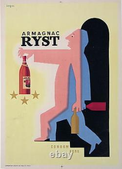 Savignac Affiche Ancienne Armagnac Ryst Par CI 1939