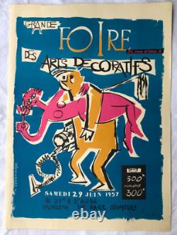 Savignac Affiche signée main 1957 Grande Foire des arts décoratifs Ulm signed