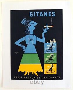 Savignac Gitanes Affiche Originale Entoilée Très Rare 1953