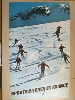 Ski sports d'hiver Lot de 13 affiches anciennes/original winter skiing posters