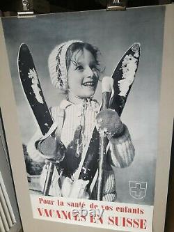 Ski sports d'hiver Suisse Switzerland 2 affiches anciennes/original posters