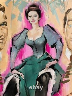 Sofia Loren Maquette Originale Gouache Affiche Film Lady L