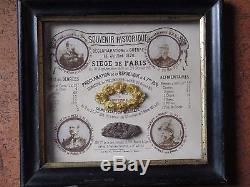 Souvenir siege de paris 1870, TABLEAU PRIX DENREES, ECHANTILLON PAIN RARISSIME