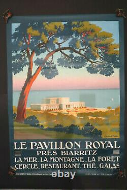 Superb Affiche Originale Biarritz Le Pavillon Royal 105X75Cm Parfait etat 1920
