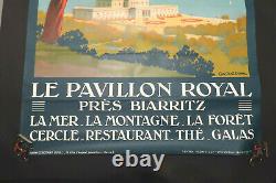 Superb Affiche Originale Biarritz Le Pavillon Royal 105X75Cm Parfait etat 1920