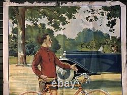 Superbe Affiche Ancienne PEUGEOT RARE Dans Son Jus D'origine 160 X 120